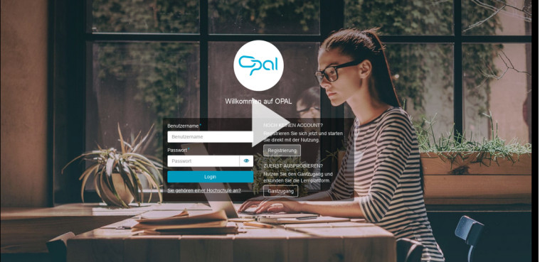 Startseite der Lernplattform OPAL